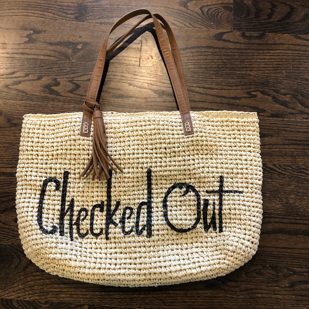 Checked Out Straw Bag